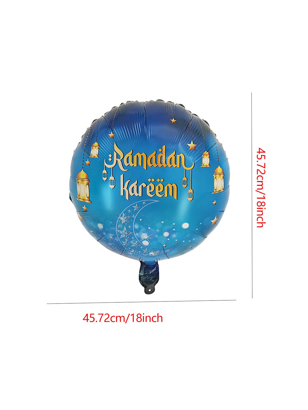 5pcs 18inch Round Ramadan Kareem Foil Balloons Eid al-Fitr Helium Balloons Ramadan Mubarak Eid Mubarak Decorations