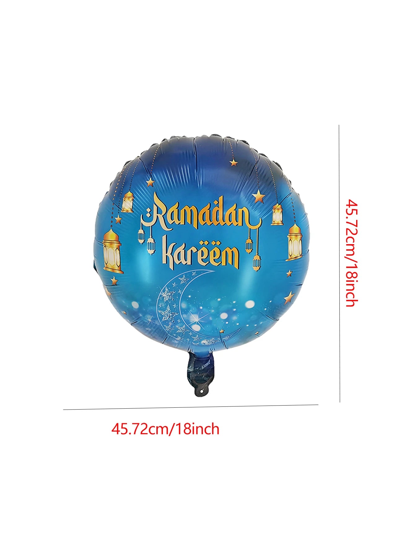 5pcs 18inch Round Ramadan Kareem Foil Balloons Eid al-Fitr Helium Balloons Ramadan Mubarak Eid Mubarak Decorations