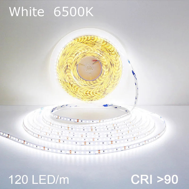 CRI90 High Brightness Single Strip 5m 10m 15m 20m 25M 30m LED Strips 24V 12V Light Strip CRI 90 Flexible 20 meters Soft Lamp Bar