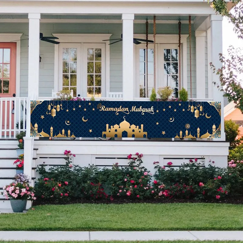 Eid Mubarak Outdoor Banner Flag Ramadan Decoration For Home Islamic Muslim Party Decor EID Gifts Abaya AL Adha Ramadan Kareem