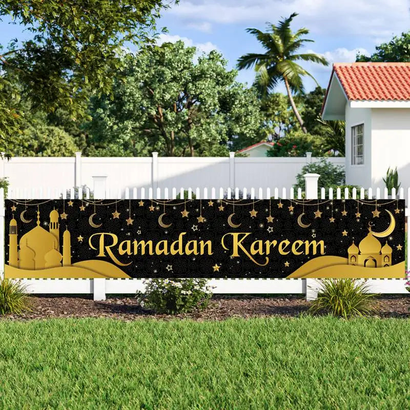 Eid Mubarak Outdoor Banner Flag Ramadan Decoration For Home Islamic Muslim Party Decor EID Gifts Abaya AL Adha Ramadan Kareem