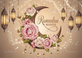 2D Ramadan Golden Crescent Moon Backdrops Eid Mubarak Party Decor Photography Background Banner Studio Photo Booth Props