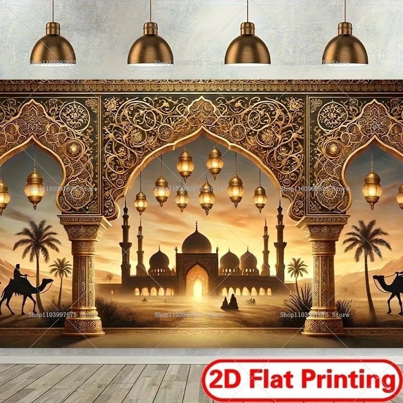 Elegant Ramadan Lanterns Backdrops Ramadan Eid Mubarak Party Decorations Photography Background Banner Studio Photo Booth Props