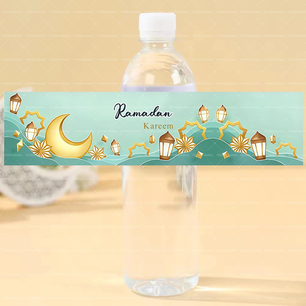 10pcs 2026 Eid Mubarak Water Bottle Stickers Self-Adhesive Labels for 2026 Ramadan Decoration Eid Party Supplies