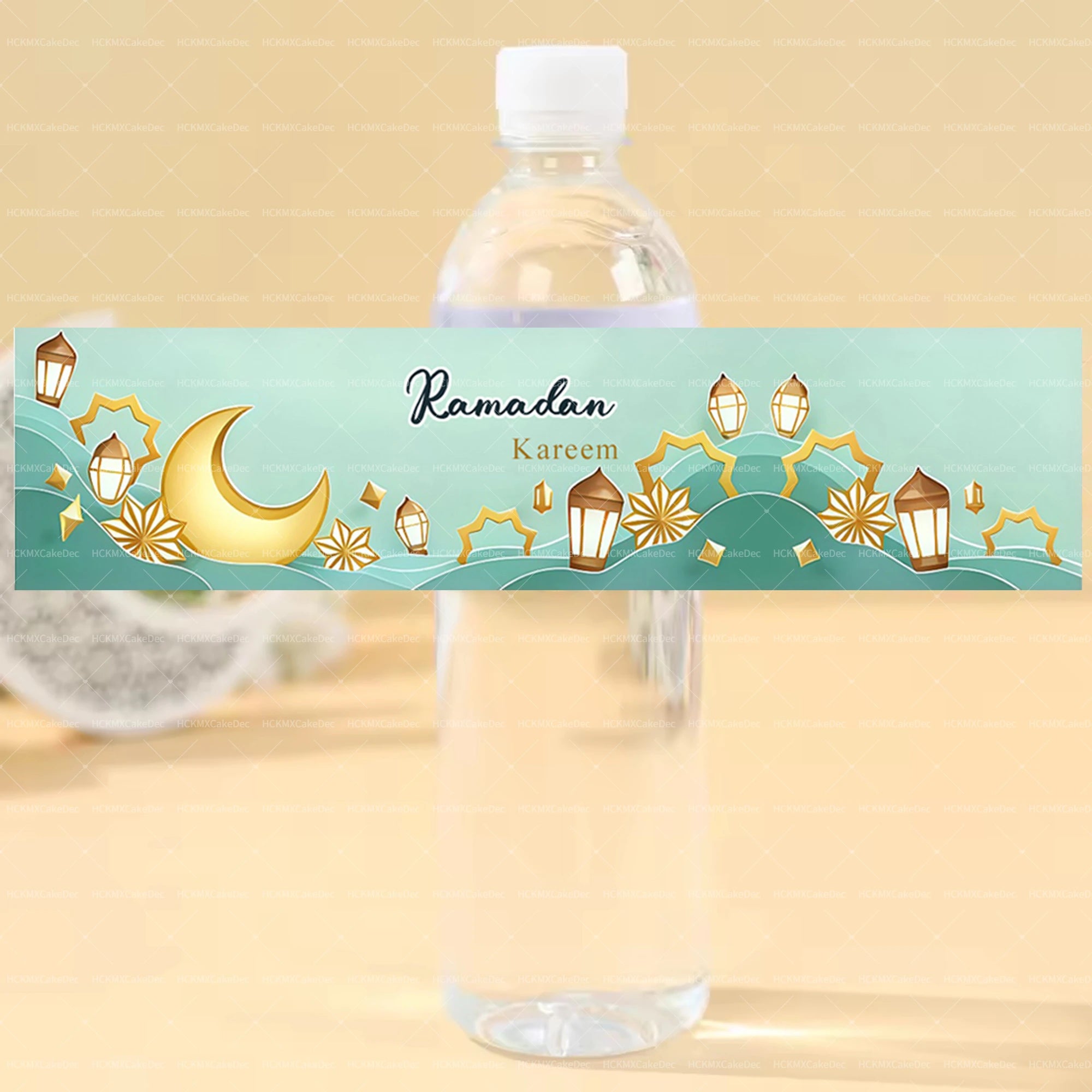 10pcs 2026 Eid Mubarak Water Bottle Stickers Self-Adhesive Labels for 2026 Ramadan Decoration Eid Party Supplies