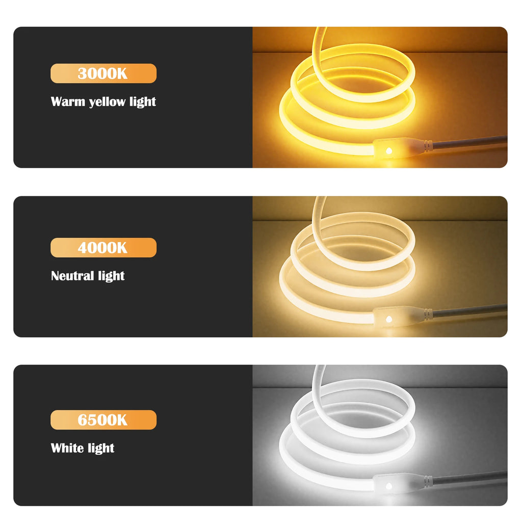 110V 220V COB LED Strip Outdoor Waterproof Decor 5/10/15/20M Neon Led Strip with EU UK US Plug Garden Lights For Kitchen Bedroom
