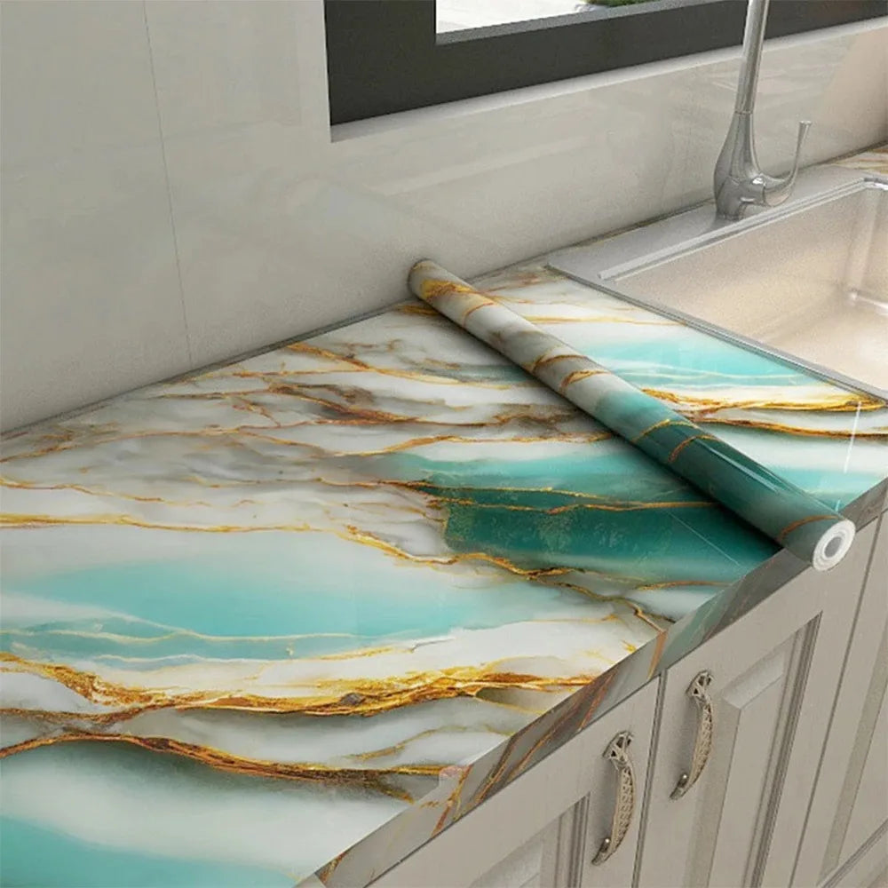 40cm New Kitchen Oil-proof Wall Stickers Self-adhesive Stain-resistant High Temperature Kitchen Countertop Protective Wallpaper