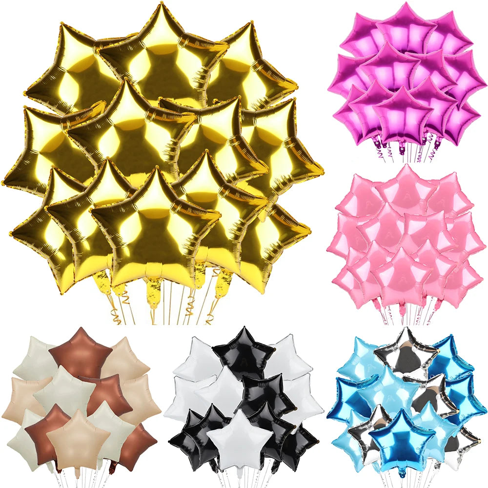 18inch Star Foil Balloon Mixed Rose Gold Helium Pentagram Balloons Wedding Birthday Party Decoration Baby Shower Aluminum Ballon