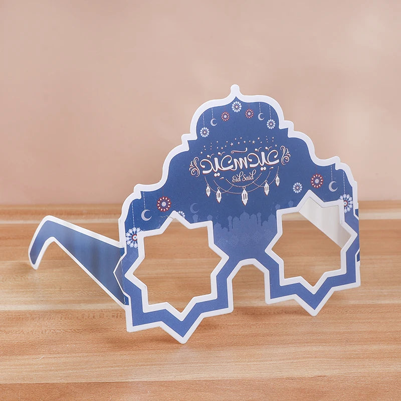 12pcs EID Mubarak Paper Glasses Ramadan Decorations For Home Islamic Muslim Party Supplies Photo Booth Props Gifts Eid Al Adha