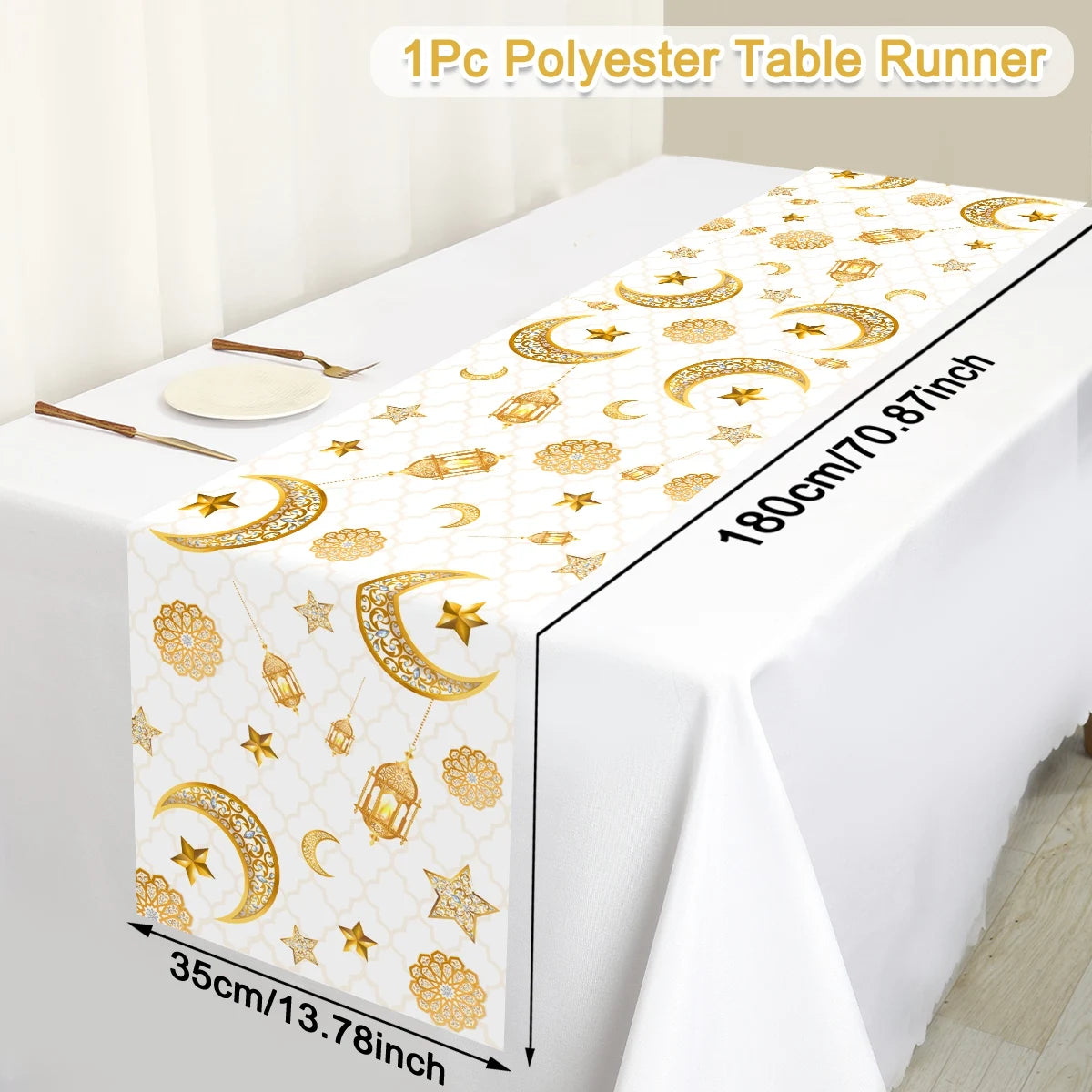 Ramadan Kareem Table Runner Ramadan Decor For Home 2026 Tablecloth Islamic Muslim Party Supplies Ramadan Kareem Eid Al-Fitr Gift