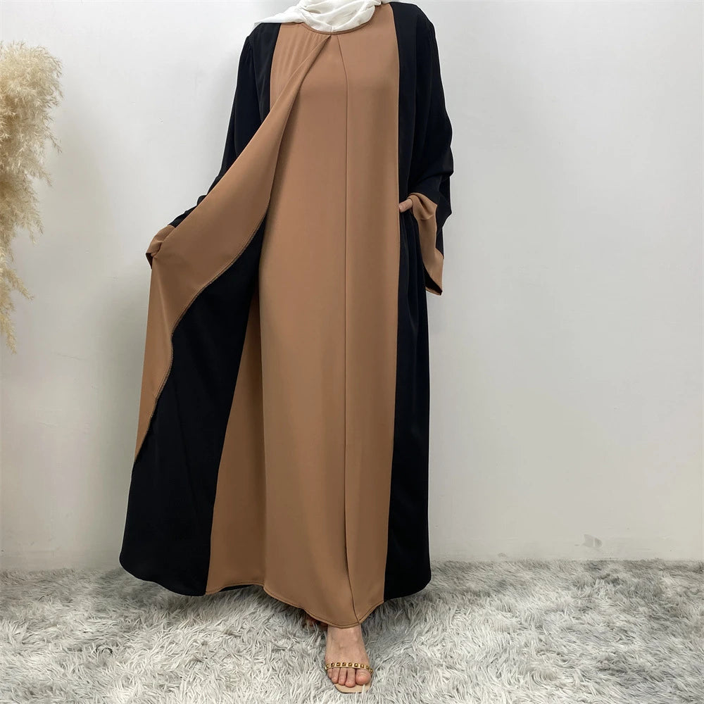 Ramadan Eid Luxury Splicing Two-Piece Style Abaya for Women – Dubai Kaftan Modest Islamic Dress Marocain Femme