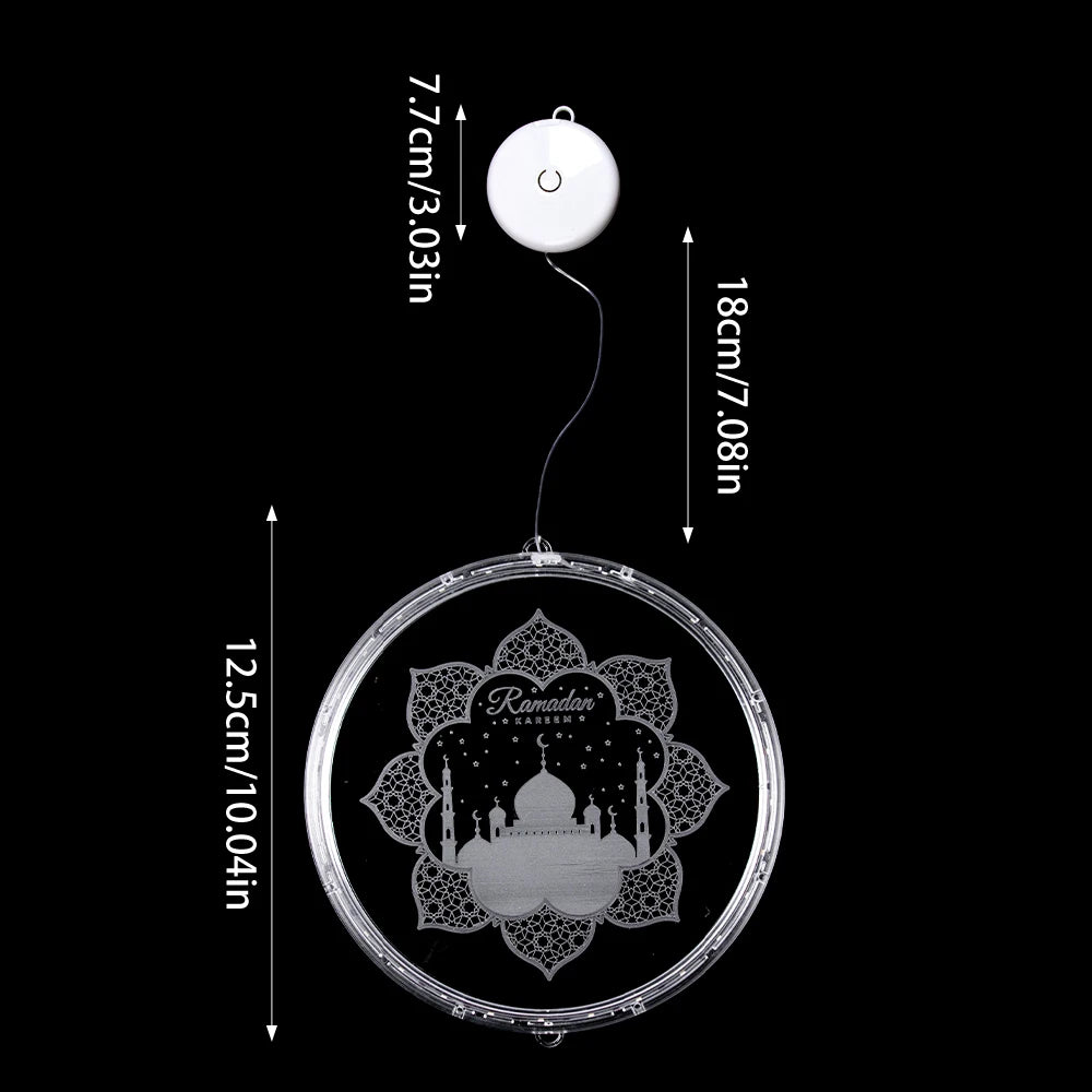 Ramadan Window Lights Eid Mubarak Decorations Moon Star Warm Lights Muslim Decorations for Door Home Eid Al Fitr Party Supplies