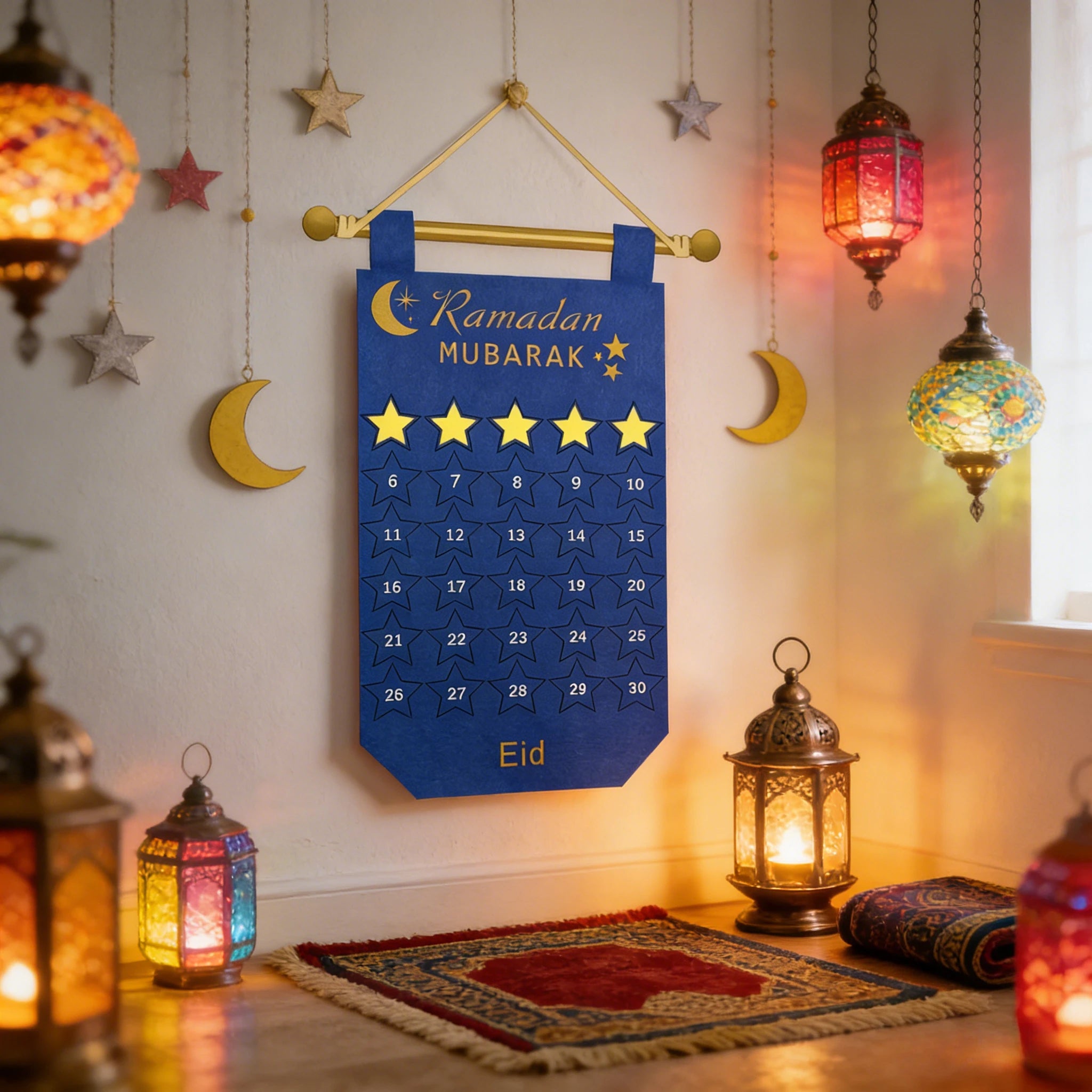 LED Moon, Star & Heart String Lights – Holiday Party & Room Decoration