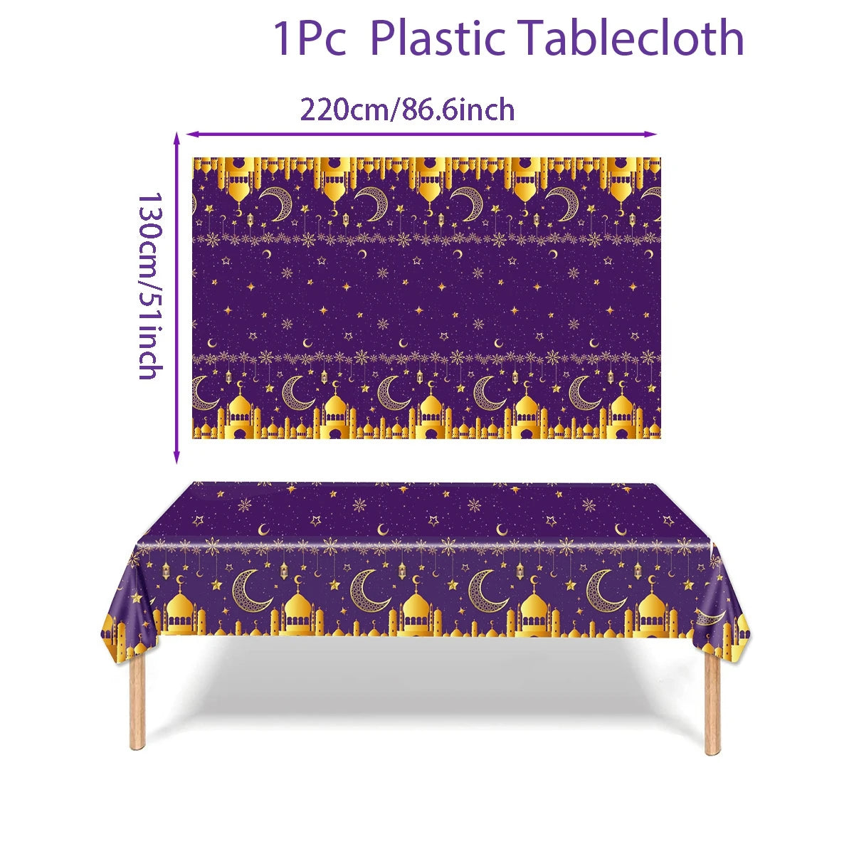 Eid Mubarak Tablecloths Ramadan Decoration 2025 for Home Islamic Muslim Party Decor Ramadan Kareem Tableware Eid Al Adha Gifts