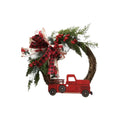 1pcs Farmhouse Christmas Wreath 35x43cm Red Truck Straw Decor Door Hanger For Home Indoor Outdoor Holiday Christmas Decoration