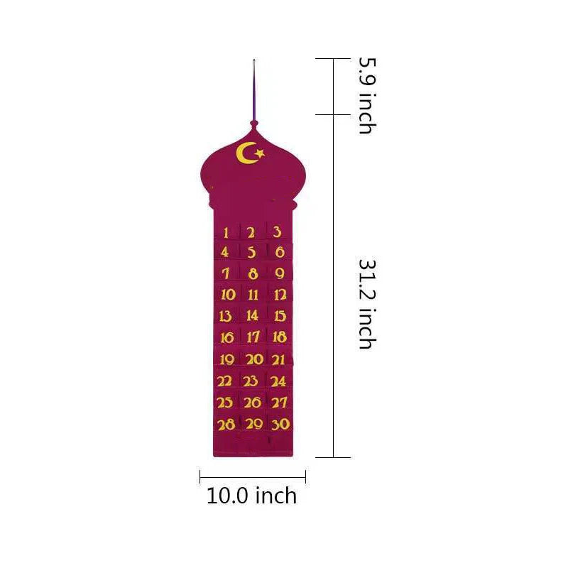 2026 Eid Mubarak Countdown Calendar Ramadan Muslim Party Hanging Calendar Decoration Craft Eid Al-adha Desktop Ornaments Gifts