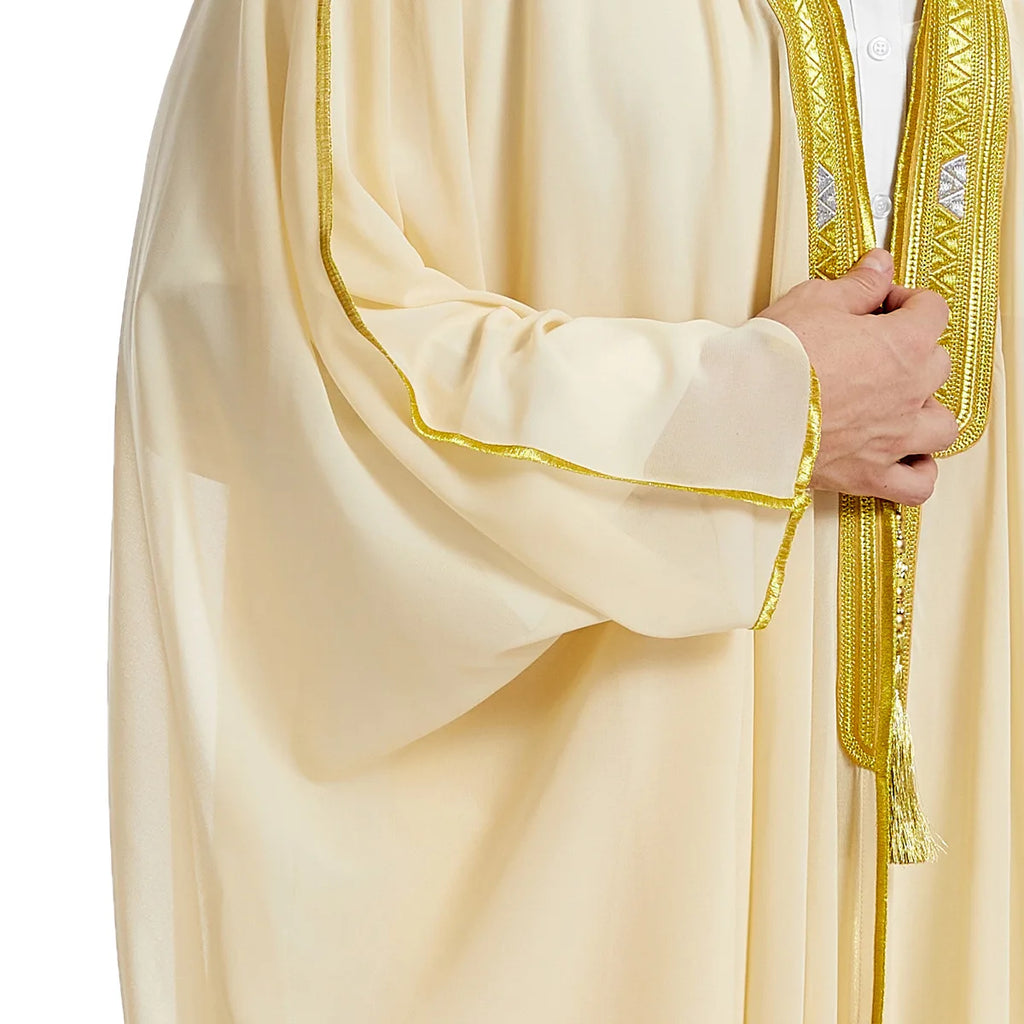 Eid Muslim Men Jubba Thobe Mens Cardigan Abaya Long Dress Islamic Ramadan Kimono Long Robe Saudi Arabic Musulman Caftan Dubai