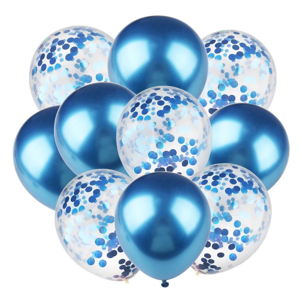 Heart Star Balloon Metallic Balloons 14pcs Gold Red Blue Pink Confetti Baloon Set For Happy Birthday Baby Shower Wedding Globos