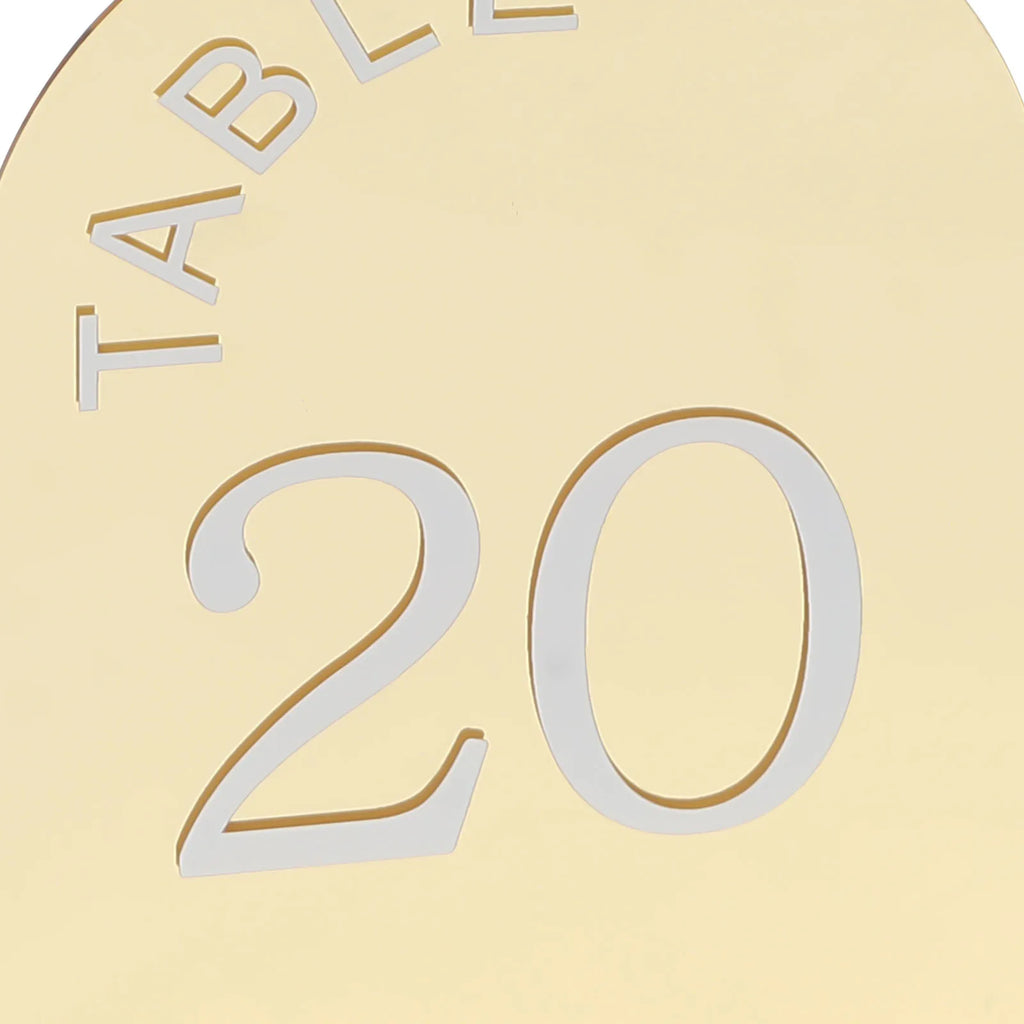20Pcs Wedding Table Numbers Mirror Acrylic Desktop Post-it Clip with Stands for Wedding Reception, Event, Party