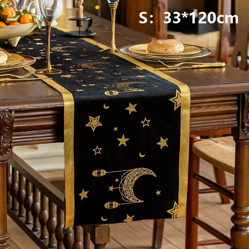 Eid Decorative Banner Islamic Muslim Star Moon Table Flags Ramadan Decorations 2026 For Walls Tables Party Gathering Supplies
