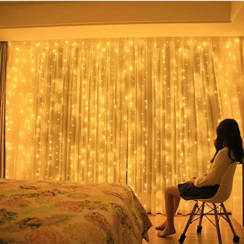 2026 Valentine's Day Fairy Lights 3/4/6m Festoon Eid Mubarak Wedding Window Room Ramadan Decoration LED Curtain Garland USB Plug