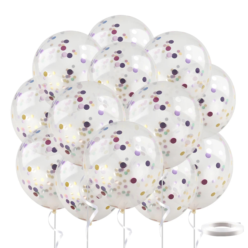 20pcs 12inch Confetti Metallic Metal Balloons Gold Blue Pink Latex Ballon Wedding Birthday Party Decoration Baby Shower Globos