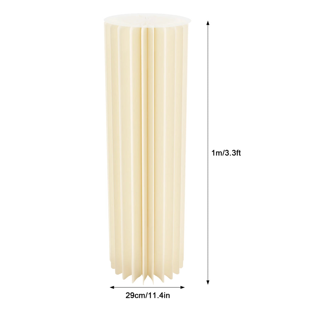 2Pcs 100cm Wedding Centerpieces Cardboard Vases, 39.4in Tall Foldable Honeycomb Flower Stand Cylinder Display Pedestal Load 50kg