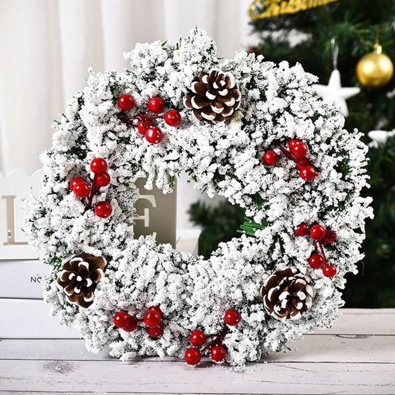 30CM Christmas Decoration Garland Front Door Window Decoration Christmas Wreath Pendant Ornament Navidad New Year Party Supplies