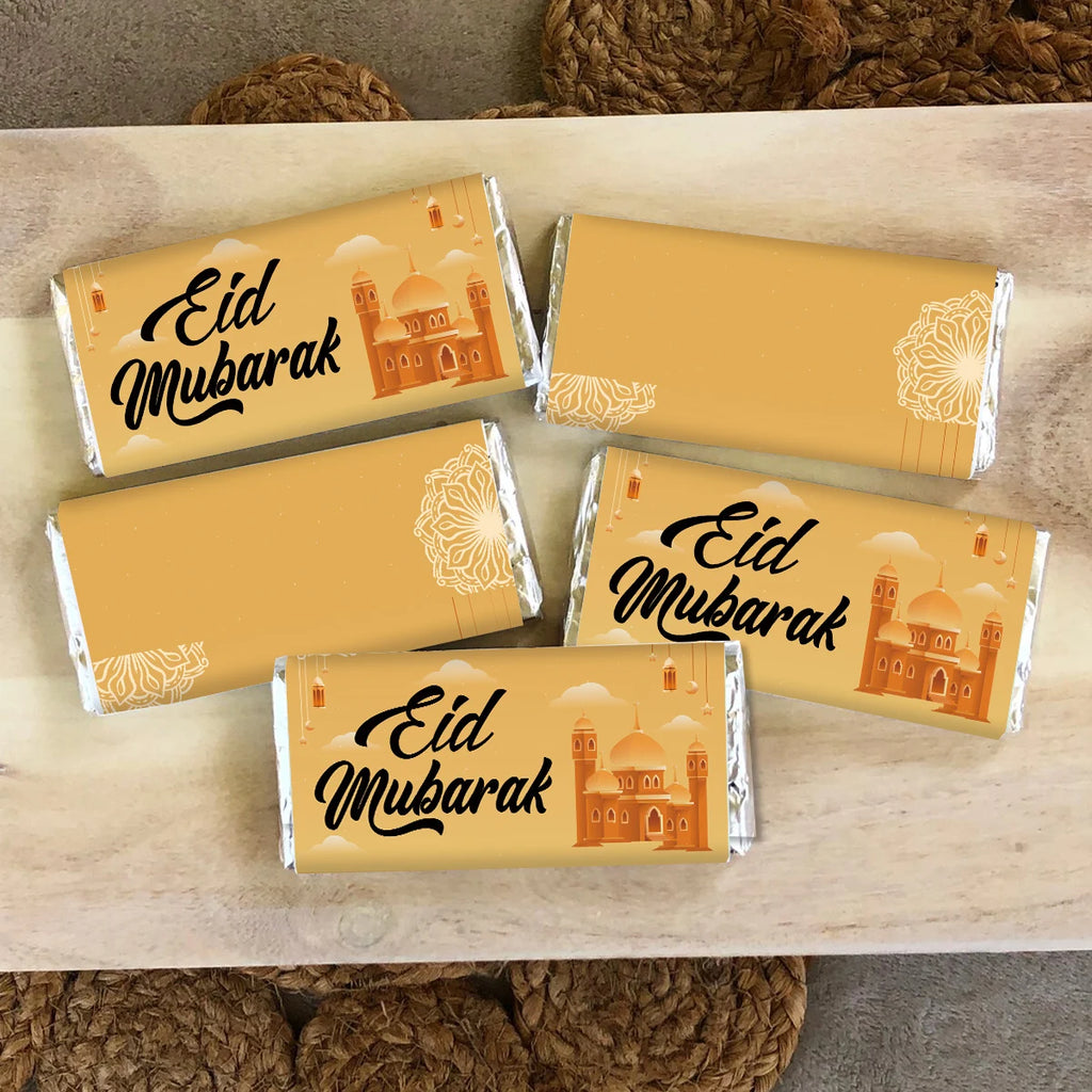 10pcs Eid Mubarak Chocolate Candy Stickers,Mosque&Lantern Crescent Design,Labels For Gift Wrap,Islamic Ramadan Greeting Supplies