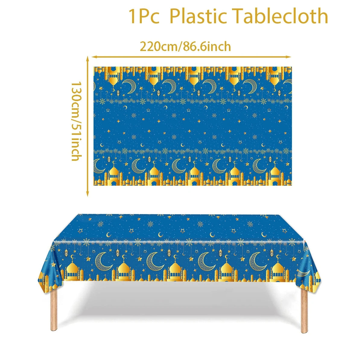 Eid Mubarak Tablecloths Ramadan Decoration 2025 for Home Islamic Muslim Party Decor Ramadan Kareem Tableware Eid Al Adha Gifts