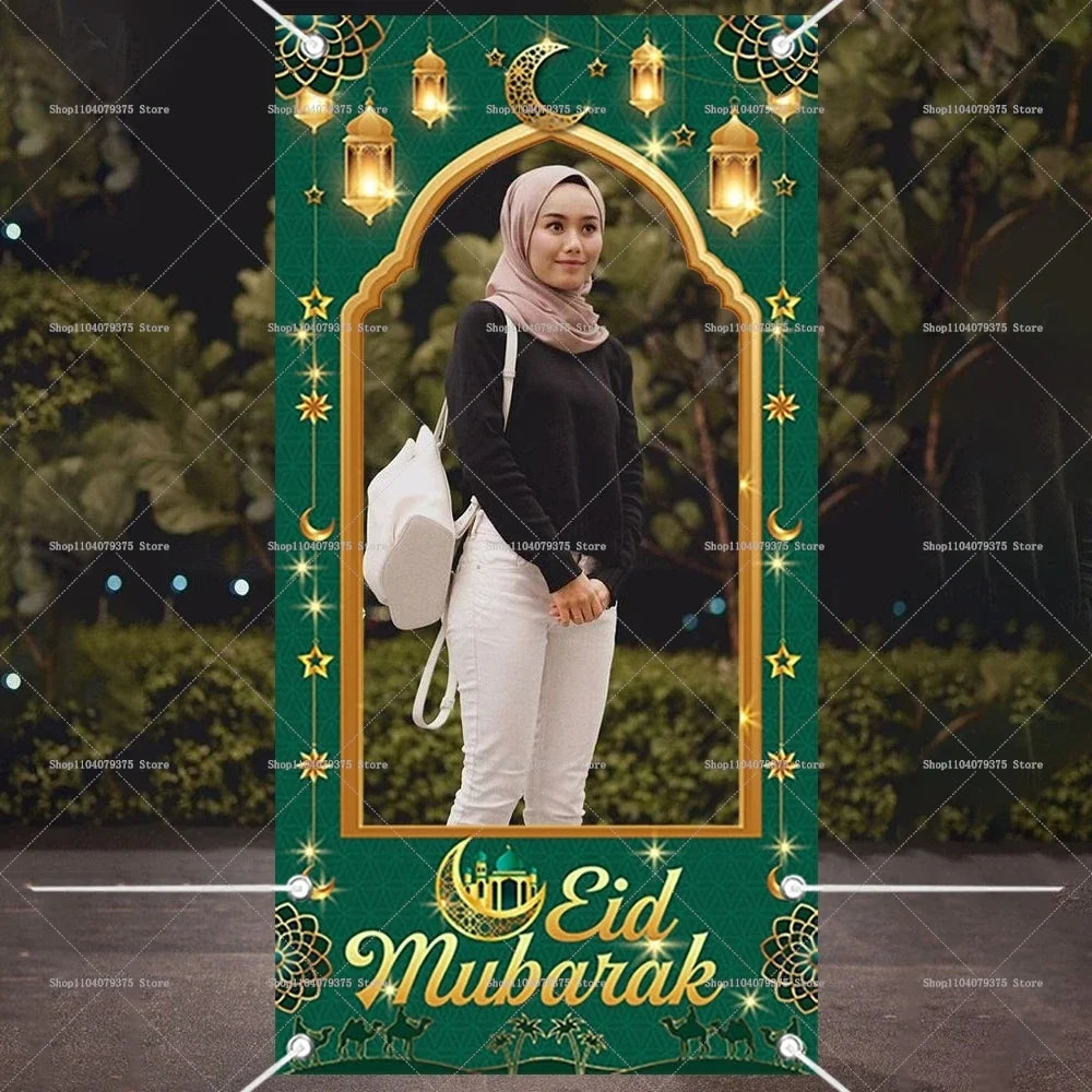 Eid Al-Adha Ramadan Mubarak Photo Frame Props Photography Background Frame Islamic Muslim Party Photo Booth Festival Decoration