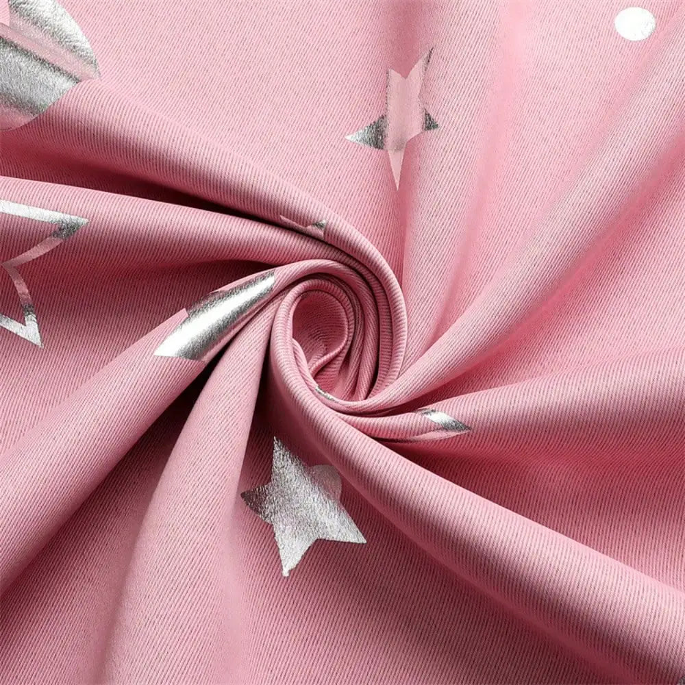1pc Silver Pressed Star Moon Pattern Blackout Curtain, Window Curtains for Living Room, Bedroom, Kitchen, Home Decor