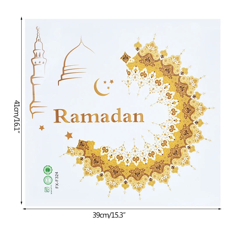 Eid Mubarak Window Sticker 2025 Ramadan Kareem Wall Sticker Muslim Islamic Festival Party Decoration Supplie Electrostatic Decal