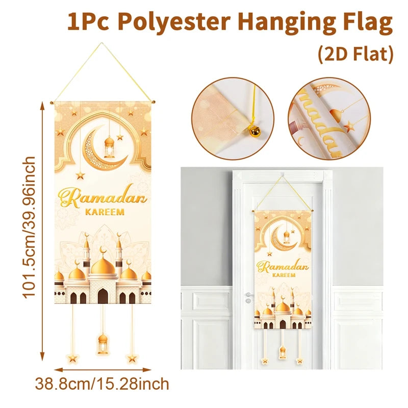 Ramadan Decoration Flag Hanging EID Mubarak Decor 2026 For Home Flag Hanging Ramadan Kareem Islamic Muslim Party Eid Gifts