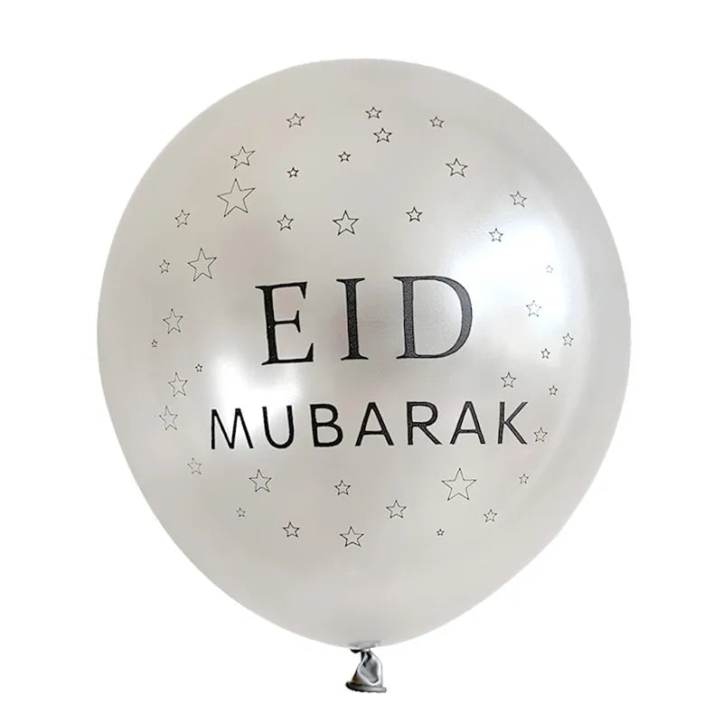 10Pcs Eid Mubarak Latex Balloon Ramadan Kareem Decoration Air Globos Ramadan Mubarak Muslim Islamic Festival Party Supplies 2024