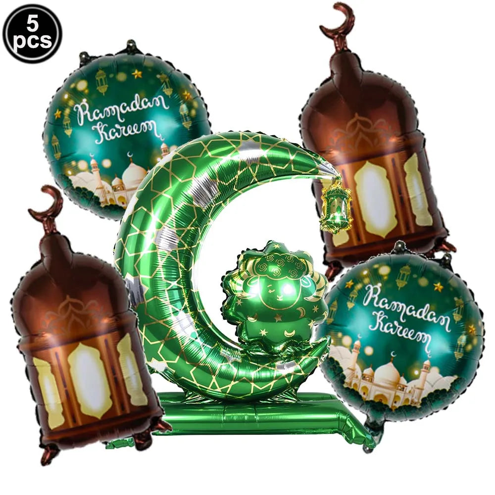 Eid Mubarak Banners Ramadan Mubarak Kareem Decorations Hanging Swirls Streamer Moon Star Party Decor lslam Muslim Party Supplies