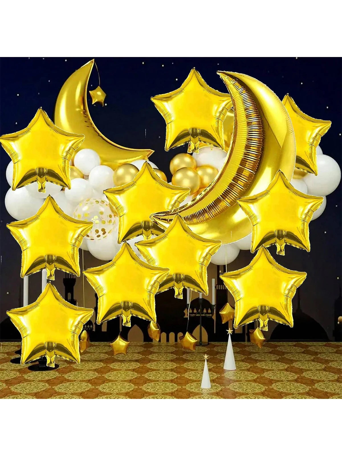 12pcs Star Moon Balloon Set Birthday Wedding Engagement Ramadan Eid Party Decoration Balloon