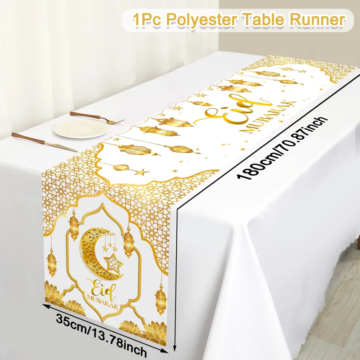 Ramadan Kareem Table Runner Ramadan Decor For Home 2026 Tablecloth Islamic Muslim Party Supplies Ramadan Kareem Eid Al-Fitr Gift
