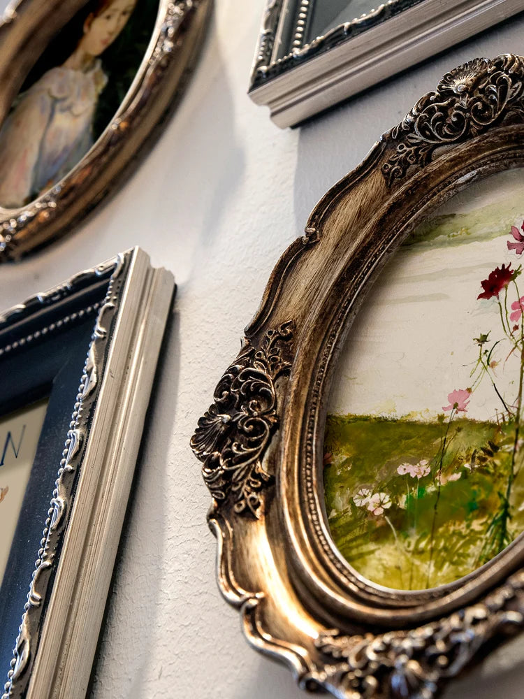 Retro Wall Decoration Photo Wall Photo Frame Combination, Wooden Photo Frame Photo Display Storage 10-Piece Set