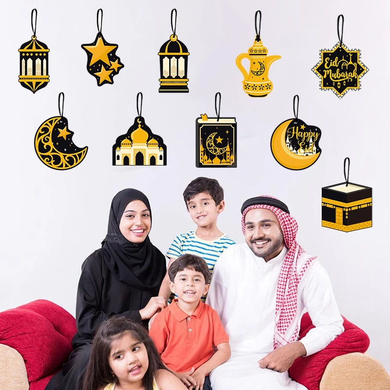 2026 Eid Mubarak Pulling Flag Ramadan Hanging Pendants Decoration  Middle East Festival Party Islamic Muslims Decor Ornaments