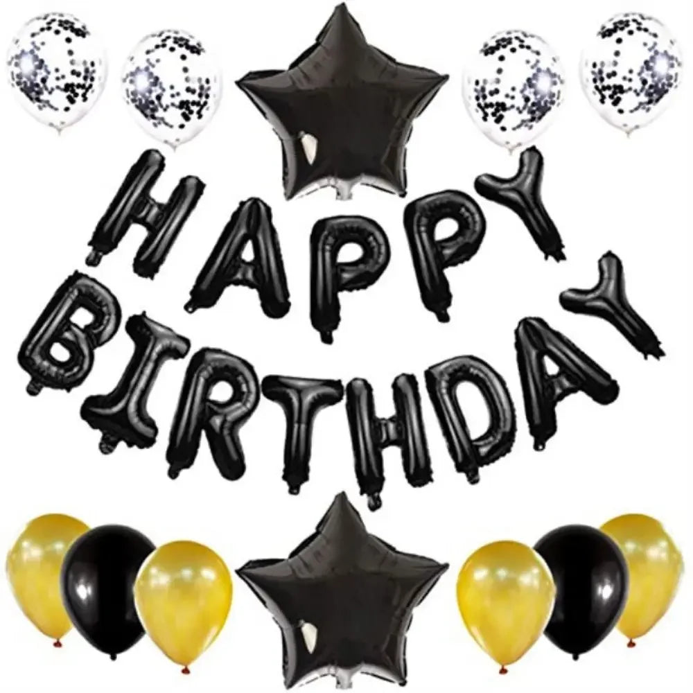 25pcs/set Happy Birthday Balloons Set Foil Letter Balloon Garland Bunting Banners Kids Birthday Party Babay Shower Decoration