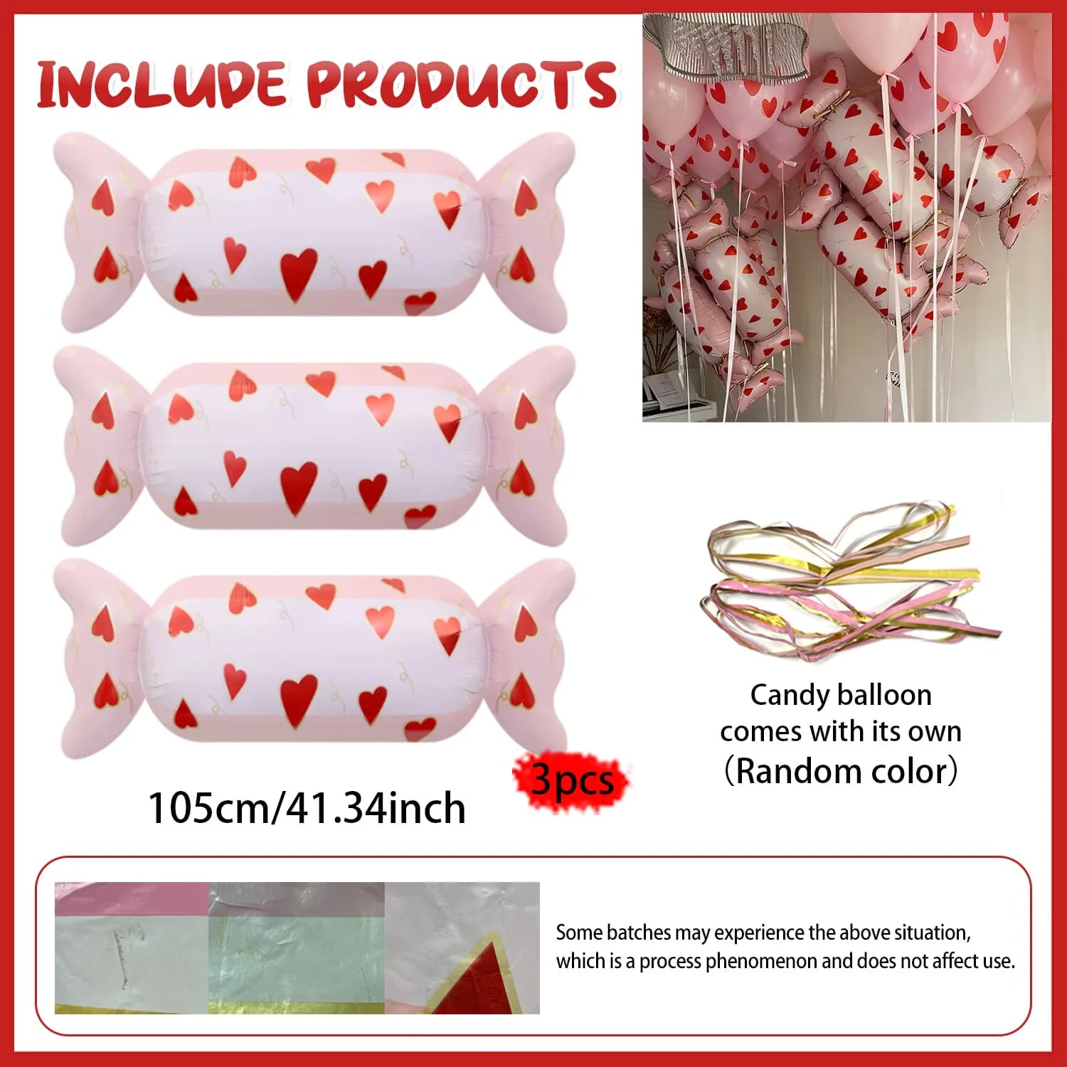 Candy shaped aluminum foil balloons with heart-shaped printed candy balloons for shower, birthday party, wedding decoration