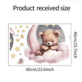 Self Adhesive Cartoon Star Good Night Little Bear On The Moon Wall Stickers For Children's Room Home Beautification Decoration