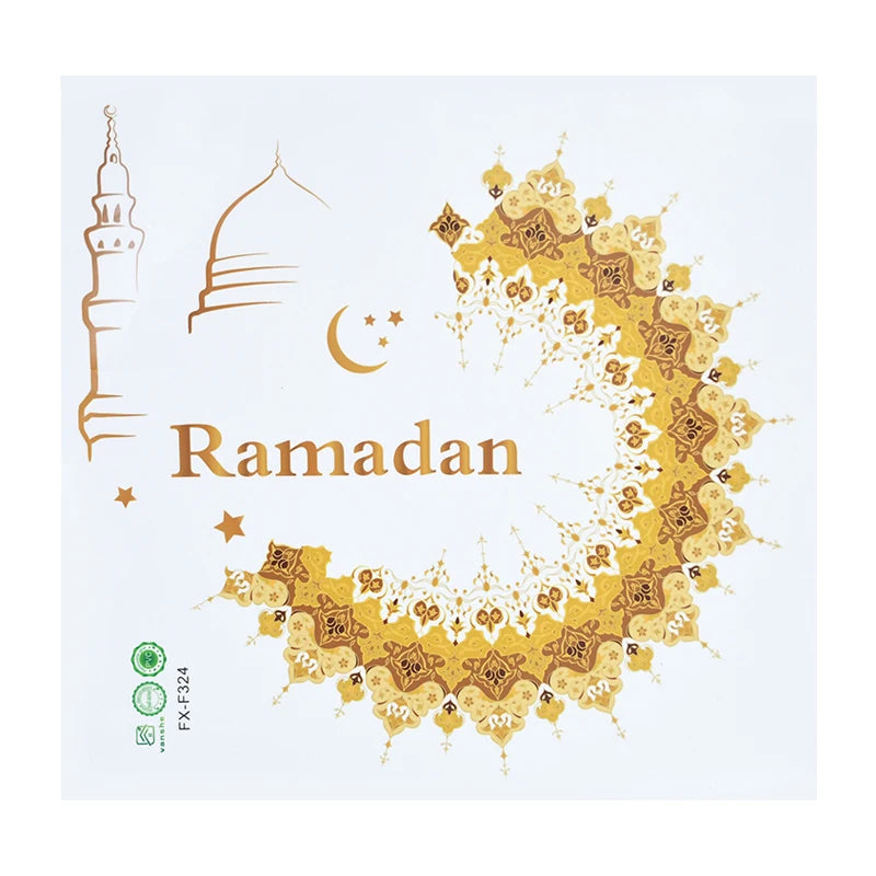 Eid Mubarak Window Sticker 2025 Ramadan Kareem Wall Sticker Muslim Islamic Festival Party Decoration Supplie Electrostatic Decal