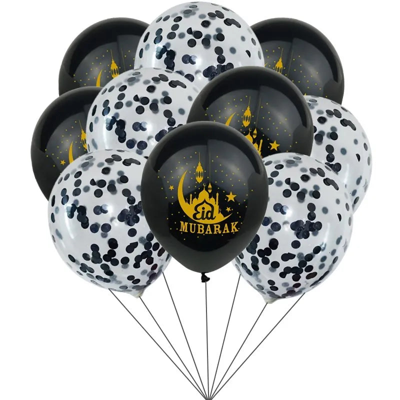 Eid Mubarak Latex Balloon Ramadan Kareem Moon Star Castle Decoration Air Globos Islamic Party Ramadan Mubarak Balloon Eid Gifts