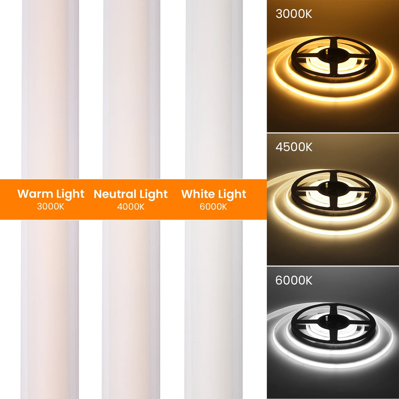 IP65 COB Self-adhesive Tape LED Neon Light Strips AC 230V RA90 Waterproof Outdoor Garden FOB Ribbon Lamp 2Pin Wire/EU Power Plug