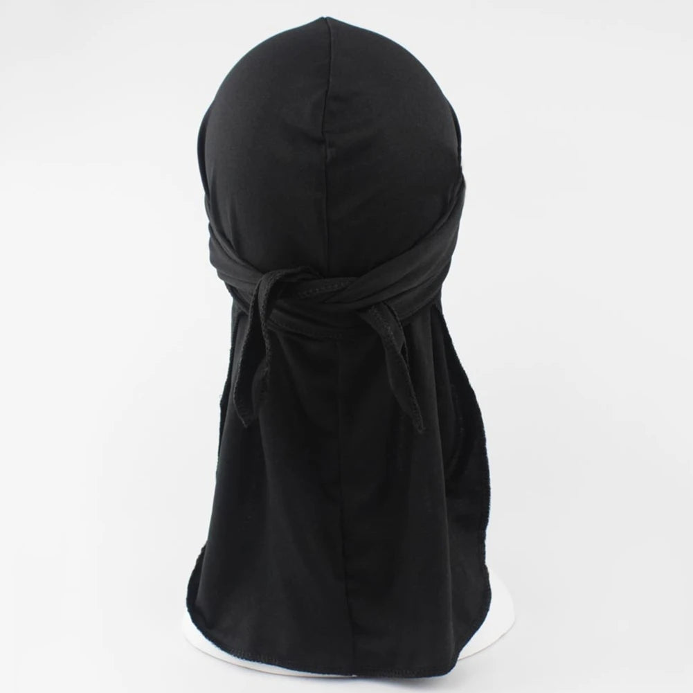 1PCS Silky Long Tail Durag Pirate Hat Turban Fashion Headwraps Cap Bandana Women Men Hip Hop Headwear Caps Hair Accessories