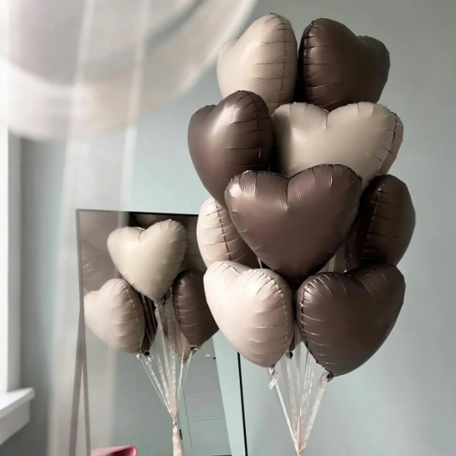 20Pcs Heart Balloons 18inch Cream Pink Love Heart Shaped Balloon Girls Birthday Party Bridal Wedding Valentine's Day Decorations