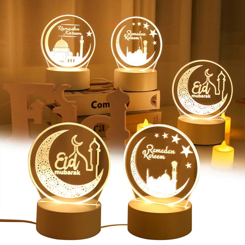 EID Night Light Mubarak Ramadan Decoration For Home 2025 Islamic Muslim Party Decor Ramadan Kareem Happy Eid Al Adha Ramadan