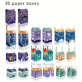 30-piece Ramadan "Exotic Countdown Gift Box"! Mosque Night Scene Design, Colourful and Unique Shapes, Printing Ramadan Dates,